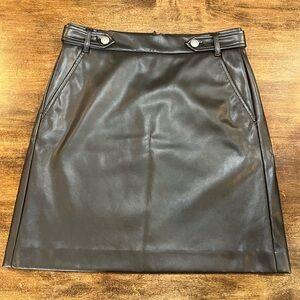 NWOT Loft Outlet Faux Leather A-Line Skirt